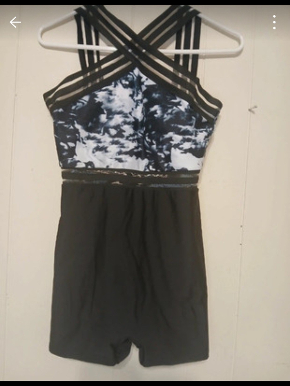Shein Black & White Strappy Printed Tie-Dye Women’s Swim Wear